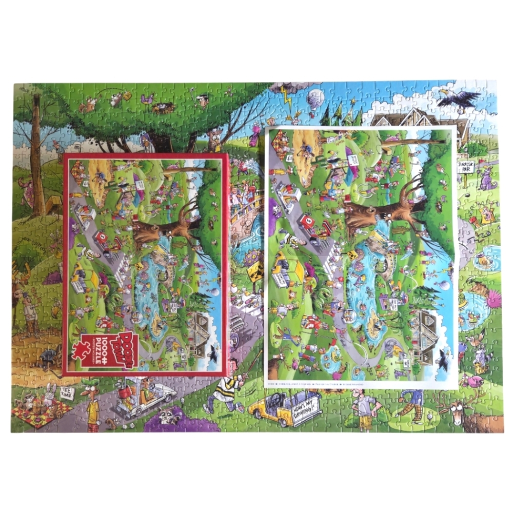 Cobble Hill DoodleTown: Par for the Course - 1000 Piece Puzzle - Picture 5 of 6
